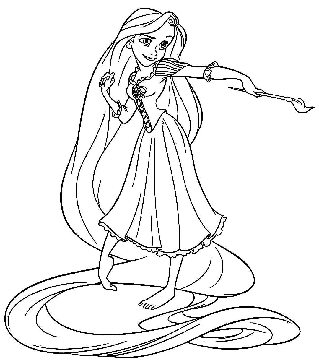 +100 Desenhos da Rapunzel para Colorir e Imprimir