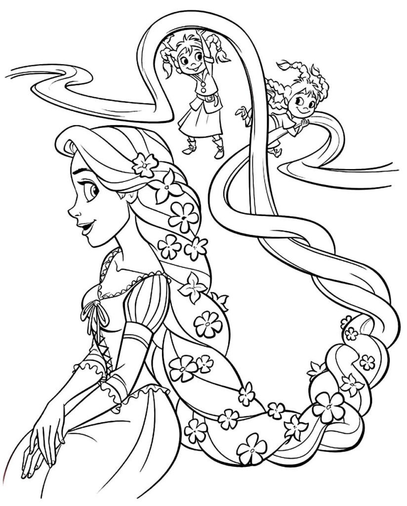 Desenhos para colorir gratuitos de entrelaçados para imprimir e colorir -  Tangled / Rapunzel - Just Color Crianças : Páginas para colorir para  crianças