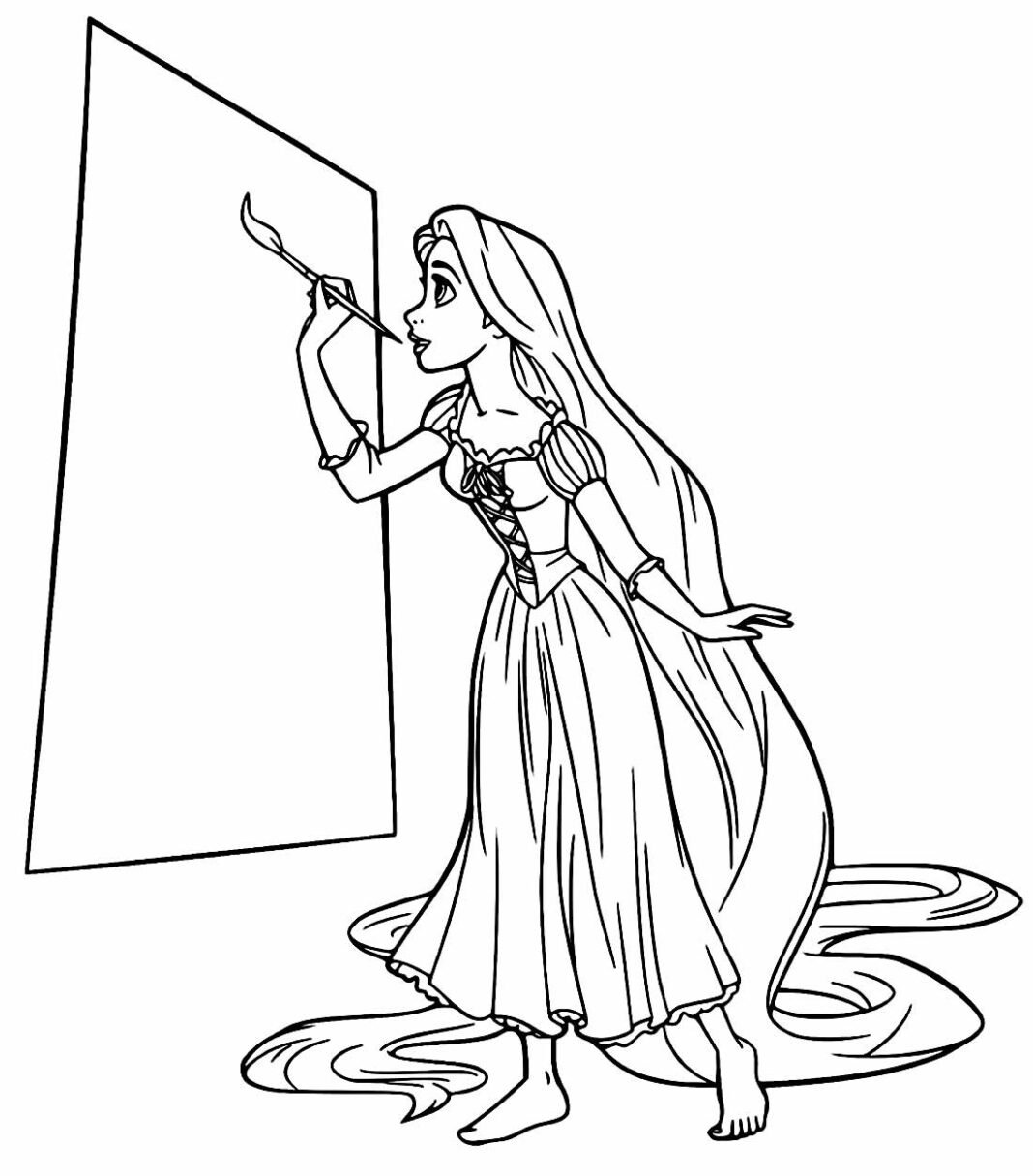 +100 Desenhos da Rapunzel para Colorir e Imprimir