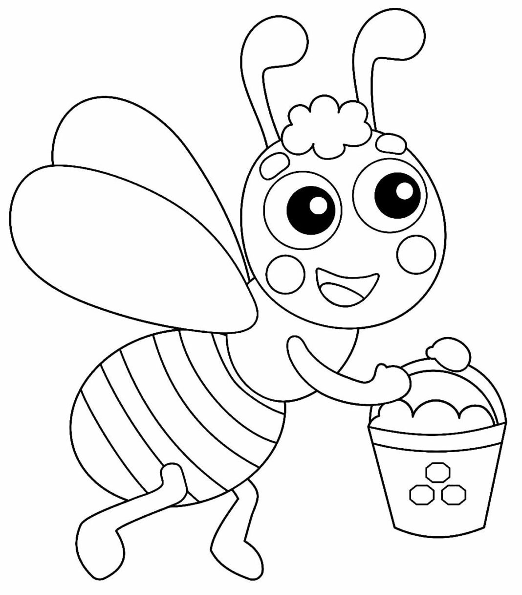 Abelha para Colorir e Imprimir - Muito Fácil - Colorir e Pintar