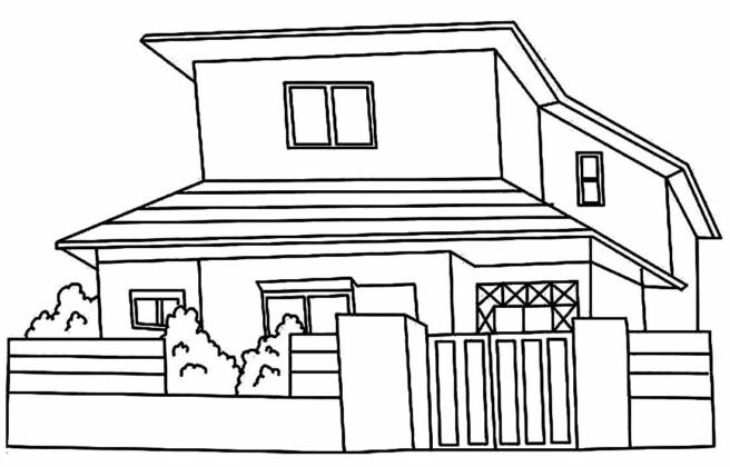 Casas para Colorir e Imprimir - Muito Fácil