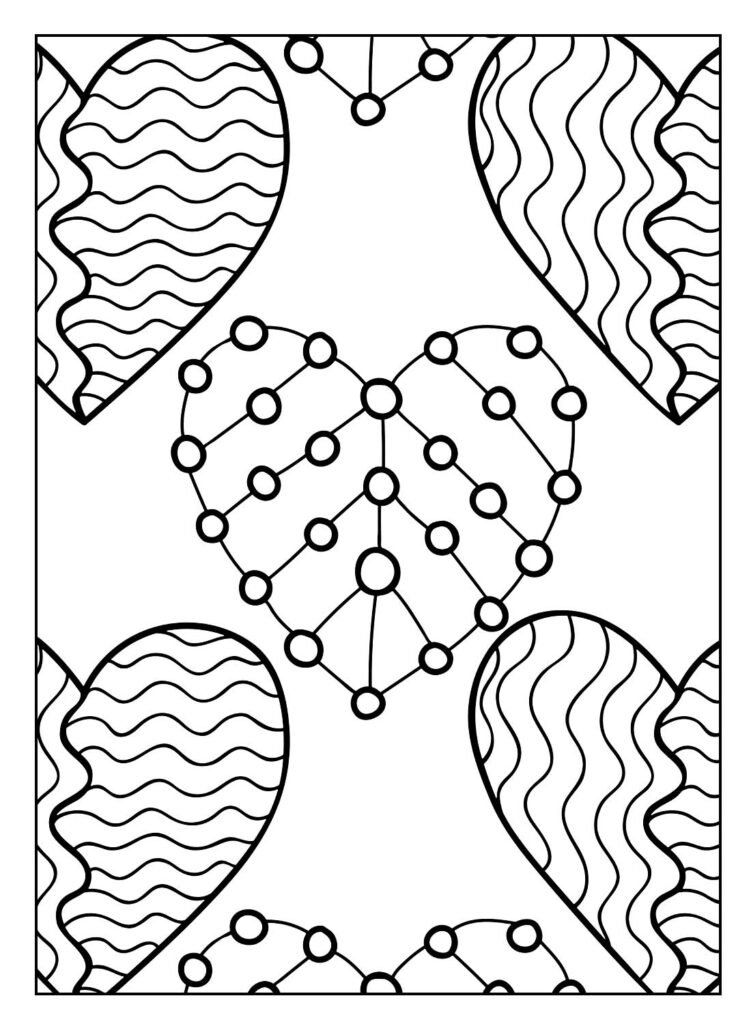 desenhos de coração para colorir e pintar coloridos
