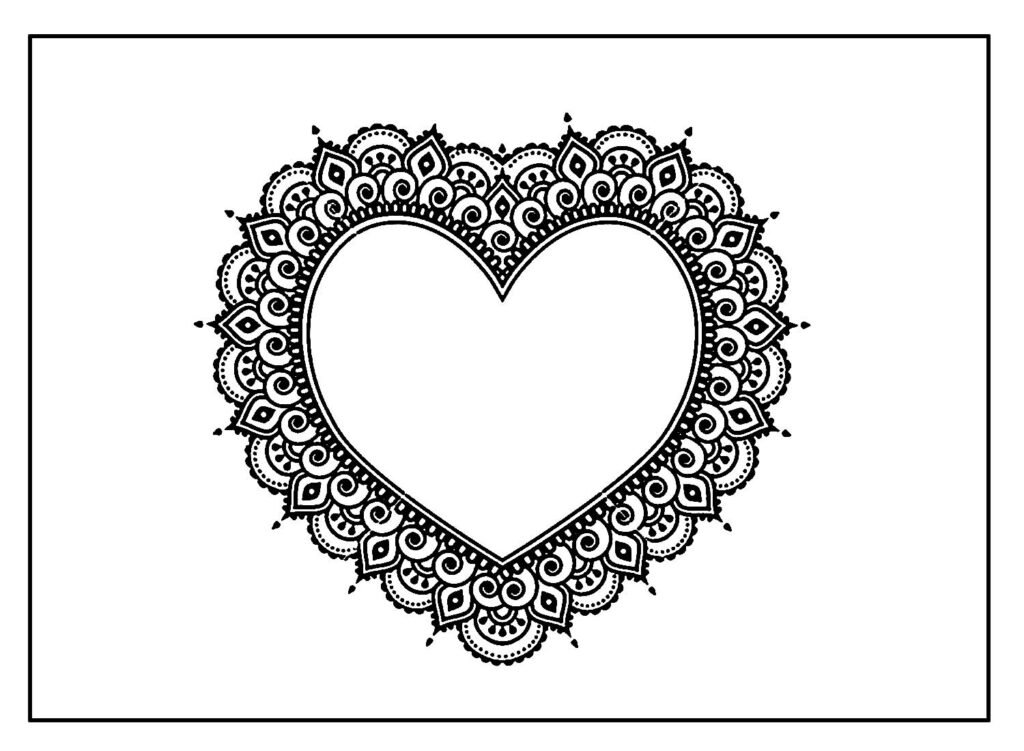 desenhos de coração para colorir e pintar espelho