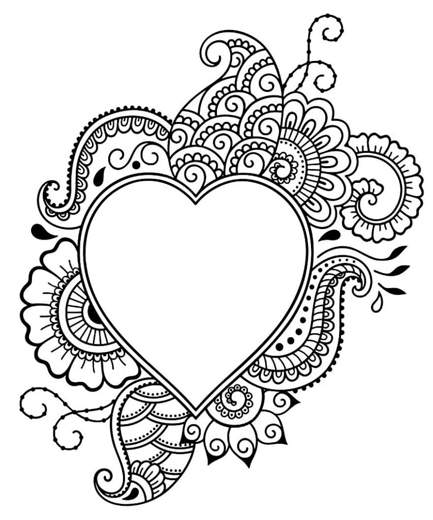 desenhos de coração para colorir e pintar lindo