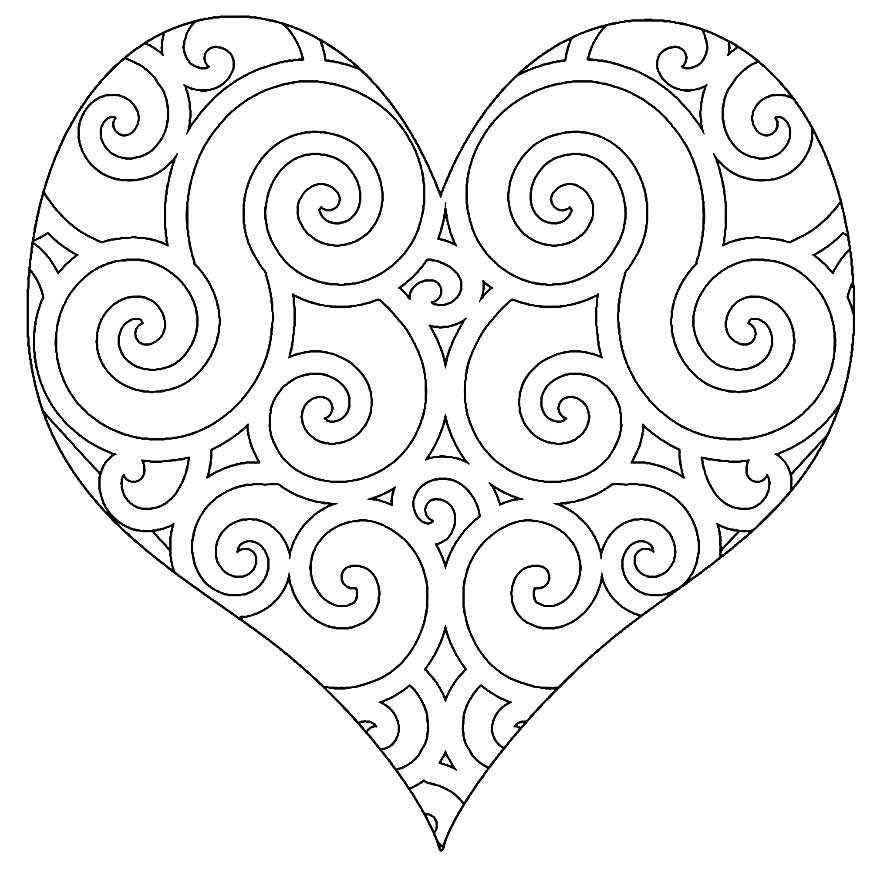 desenhos de coração para colorir e pintar mandala