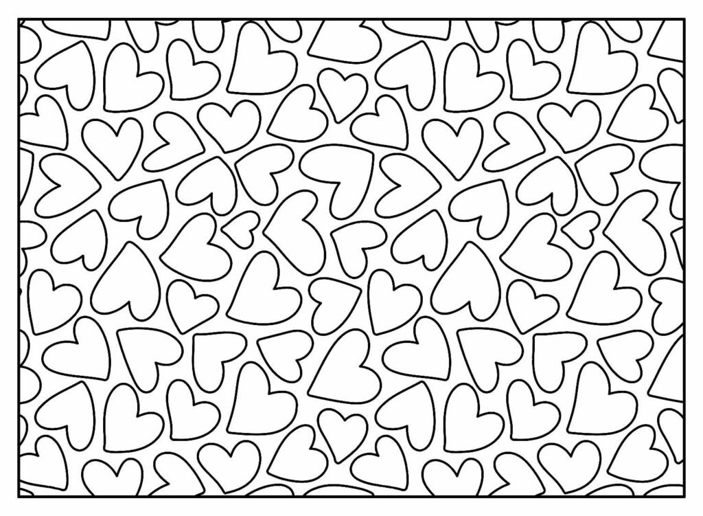 desenhos de coração para colorir e pintar moldura 4
