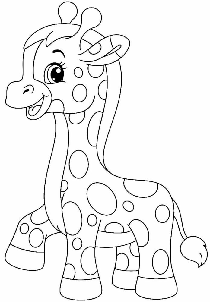 +70 Desenhos de Girafa para Colorir e Imprimir