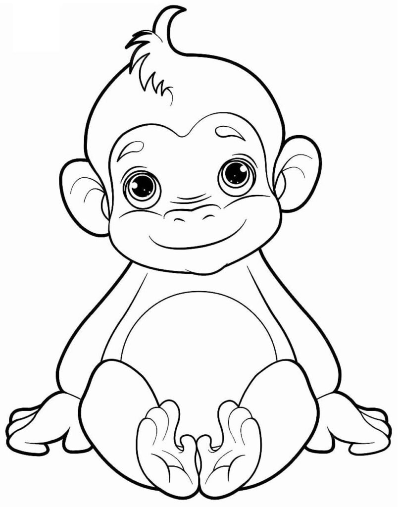 80 Desenhos de Macaco para Colorir e Imprimir