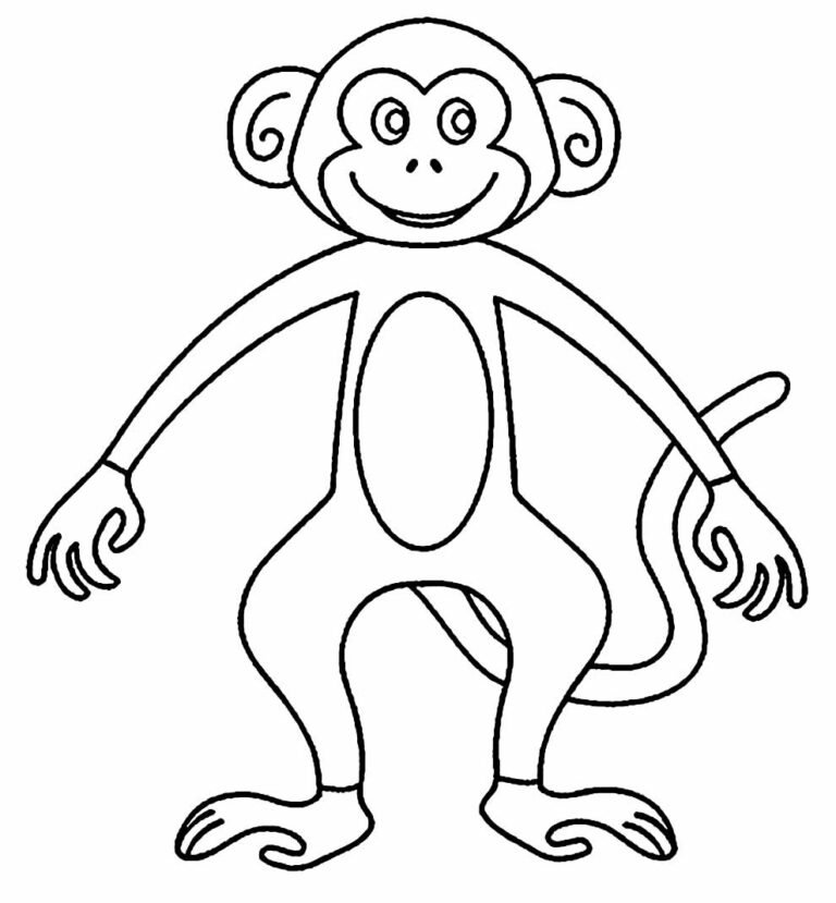 +80 Desenhos de Macaco para Colorir e Imprimir