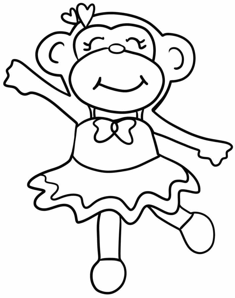 80 Desenhos de Macaco para Colorir e Imprimir