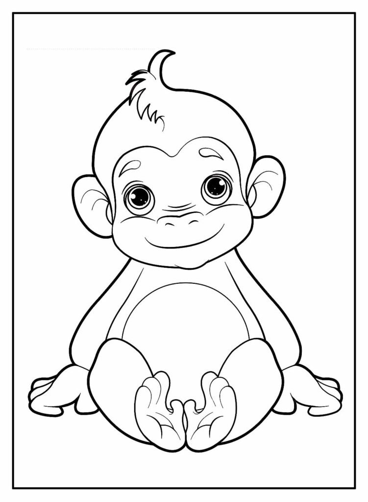 desenhos de macaco para colorir 9