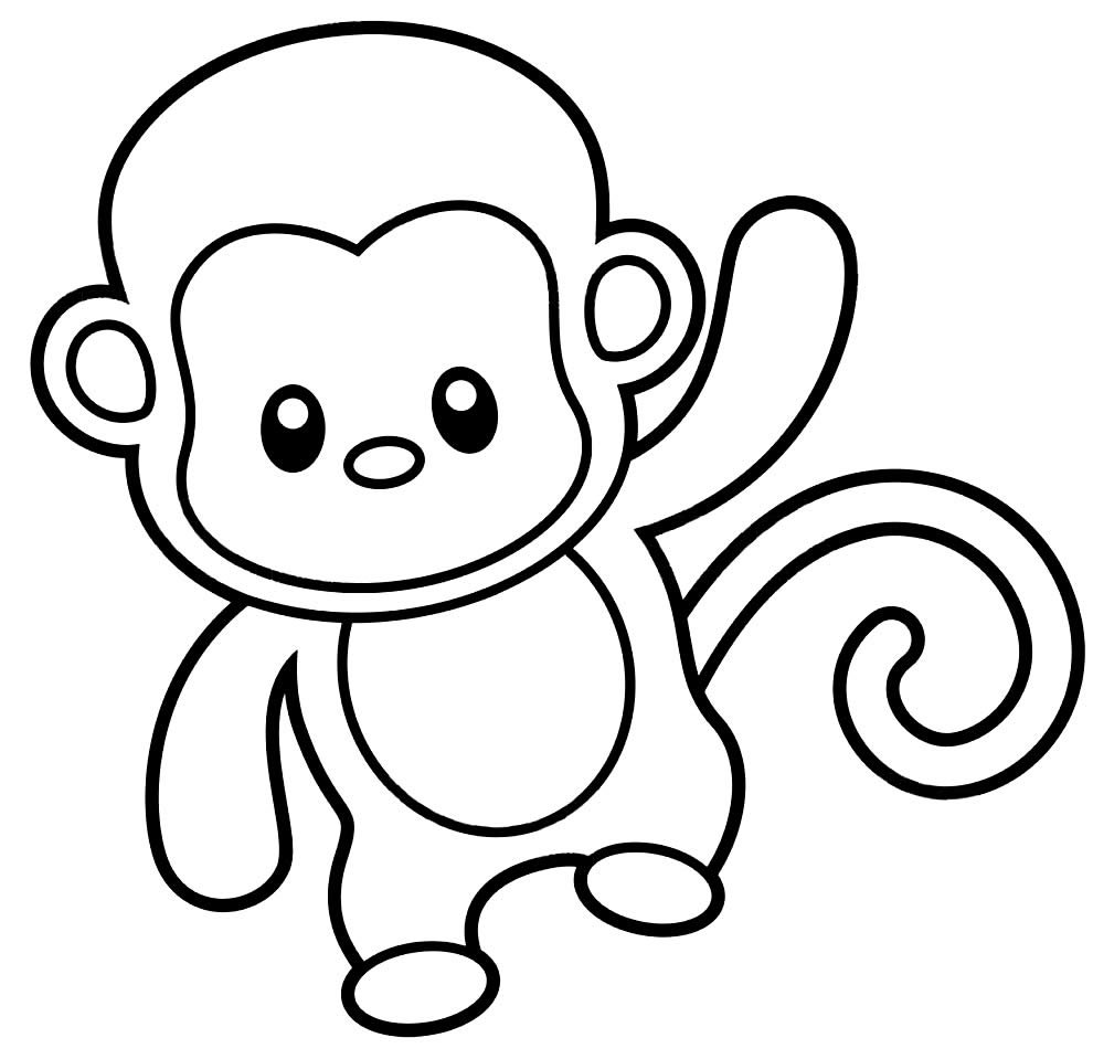 Macaco para imprimir e colorir  Páginas de colorir com animais