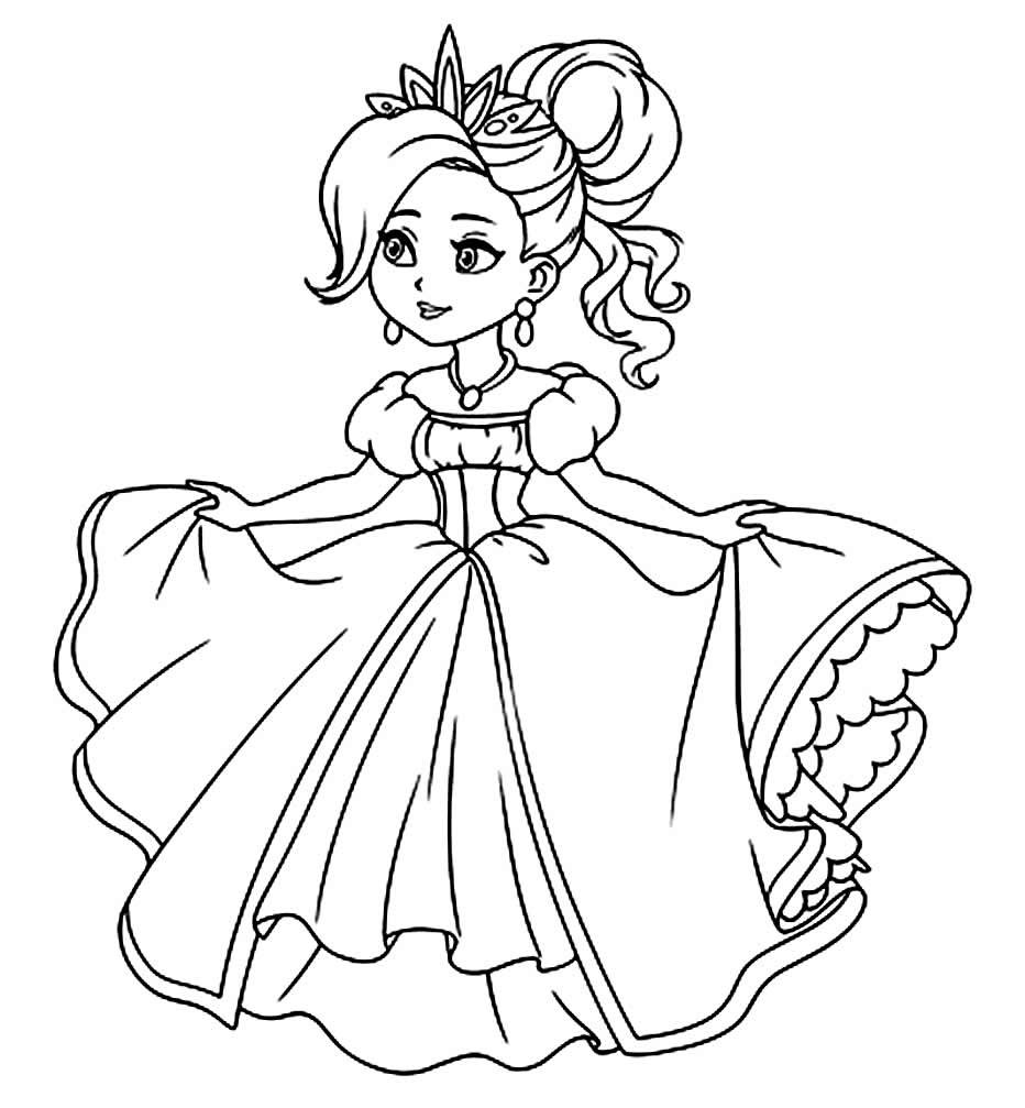 Desenho Para Colorir Princesa - Dezenas de Imagens pra Imprimir