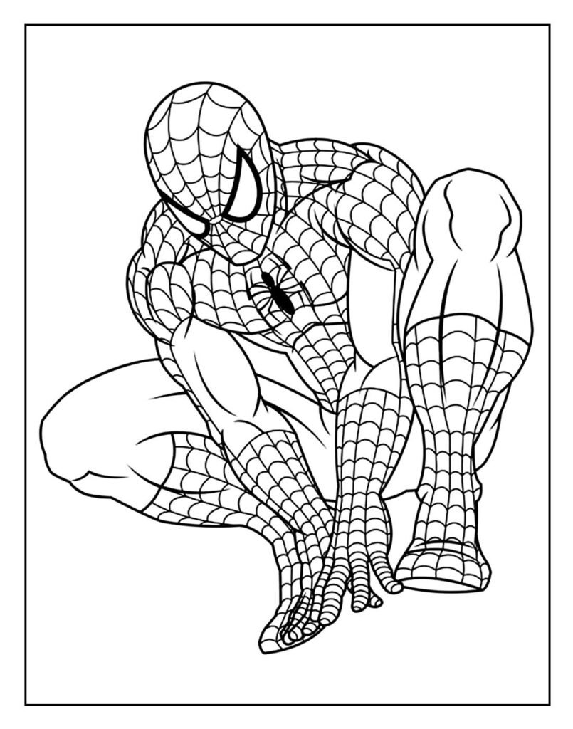 desenhos do homem aranha para pintar e colorir em casa simples facil 11