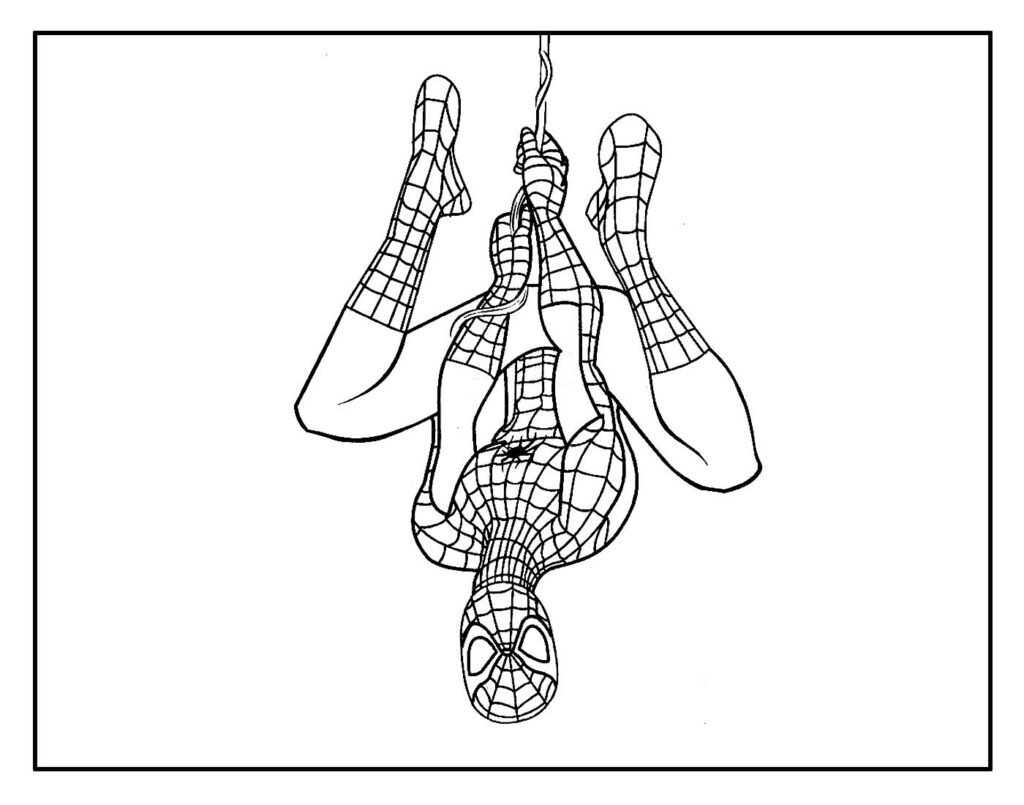 desenhos do homem aranha para pintar e colorir em casa simples facil 2