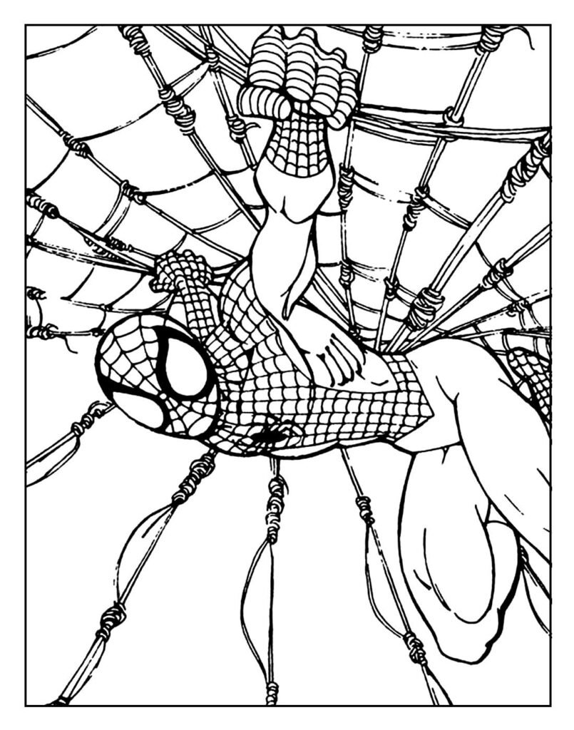 desenhos do homem aranha para pintar e colorir em casa simples facil 3