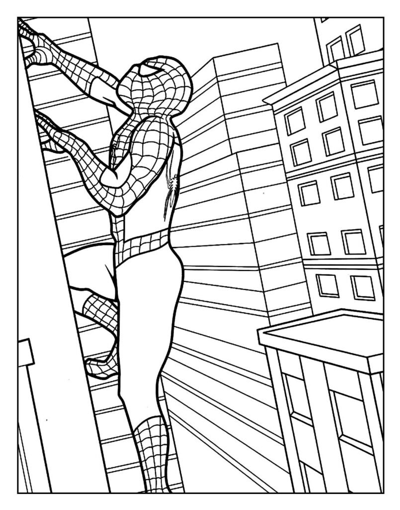 desenhos do homem aranha para pintar e colorir em casa simples facil 4