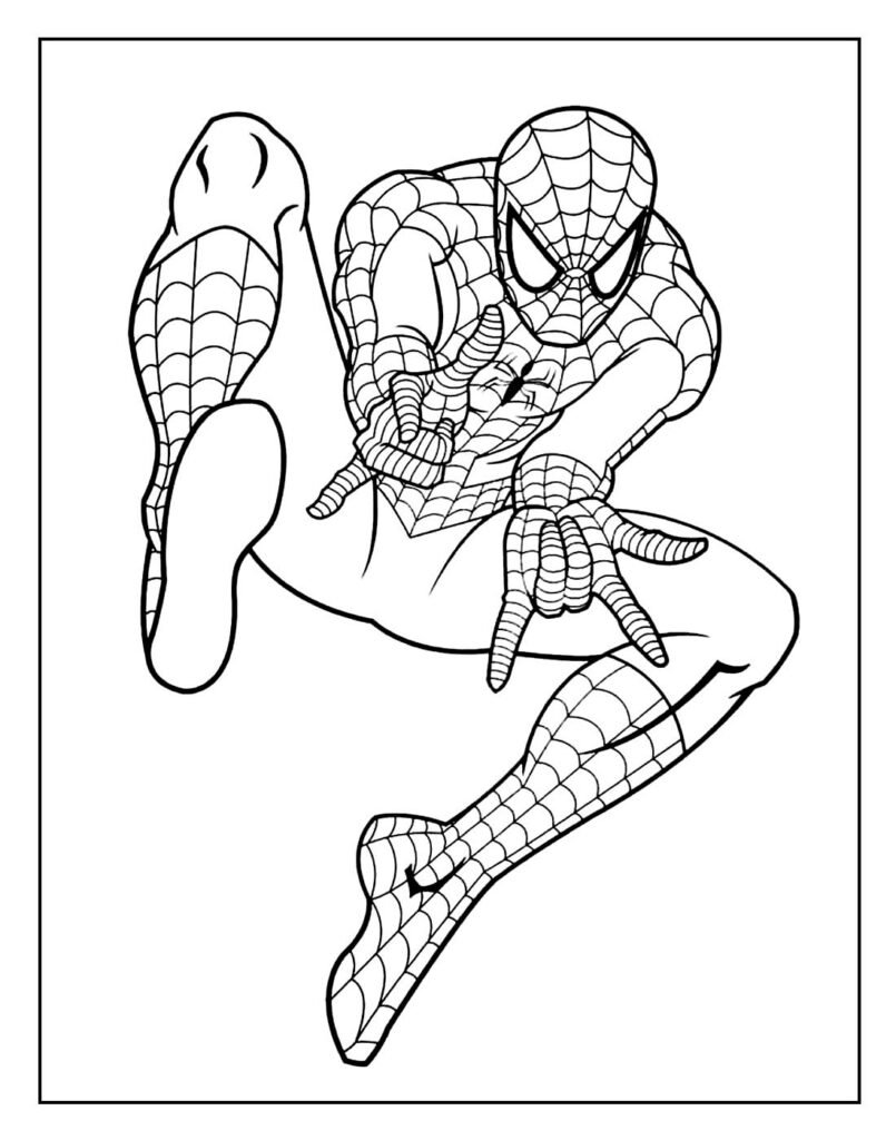 desenhos do homem aranha para pintar e colorir em casa simples facil 7