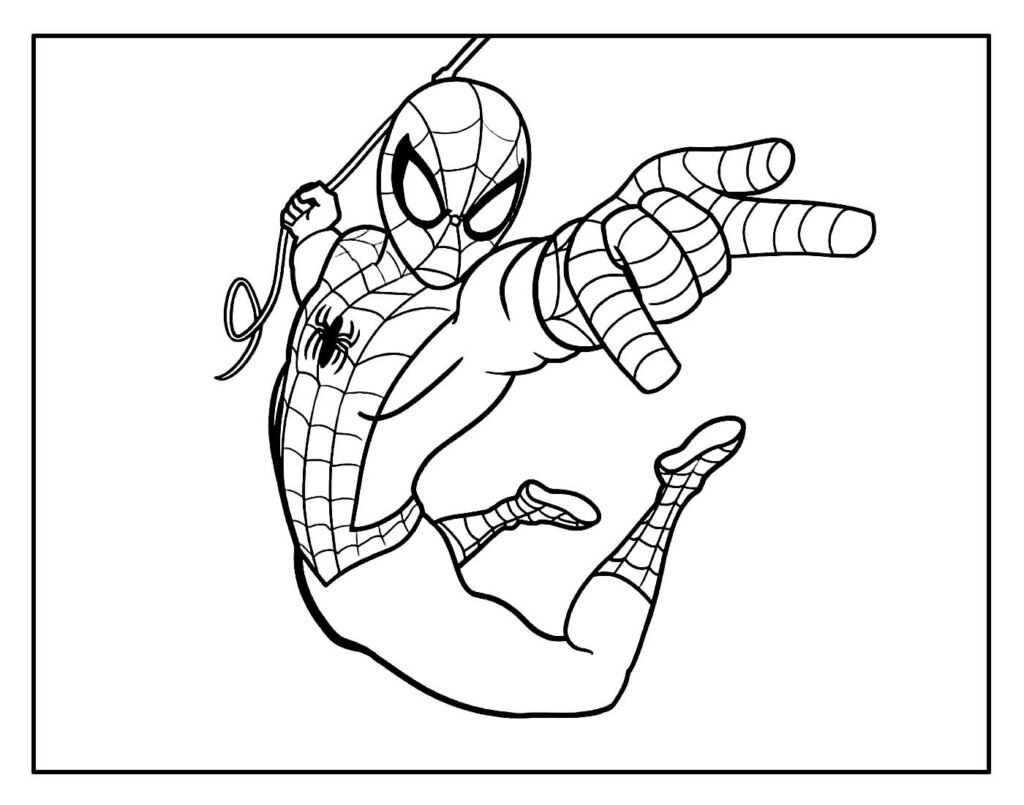 desenhos do homem aranha para pintar e colorir em casa simples facil 8