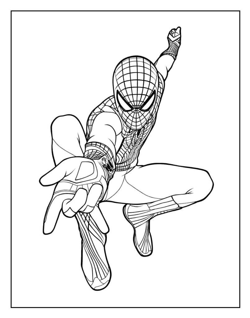 desenhos do homem aranha para pintar e colorir em casa simples facil 9