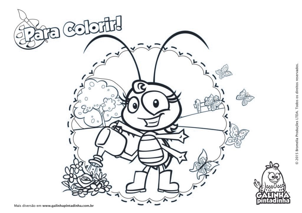 desenhos galinha pintadinha para colorir baratinha