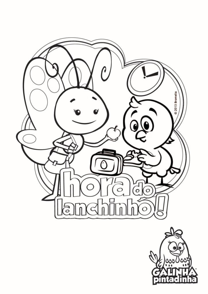 desenhos galinha pintadinha para colorir hora do lanchinho