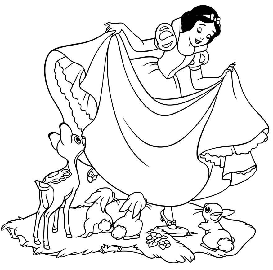 105 Desenhos da Branca de Neve para Colorir e Imprimir