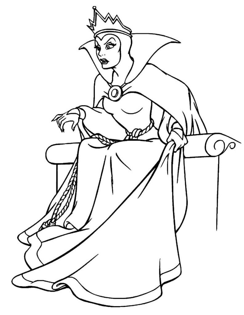 desenhos para colorir de branca de neve rianha ma