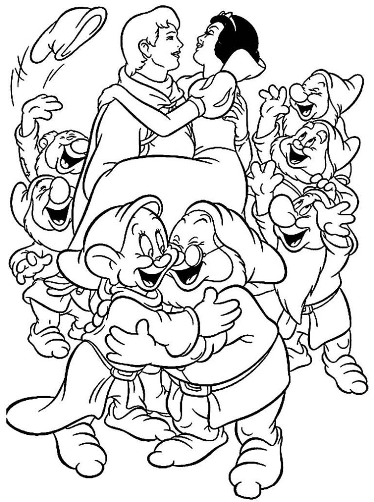 desenhos para colorir de branca de neve sete anoes
