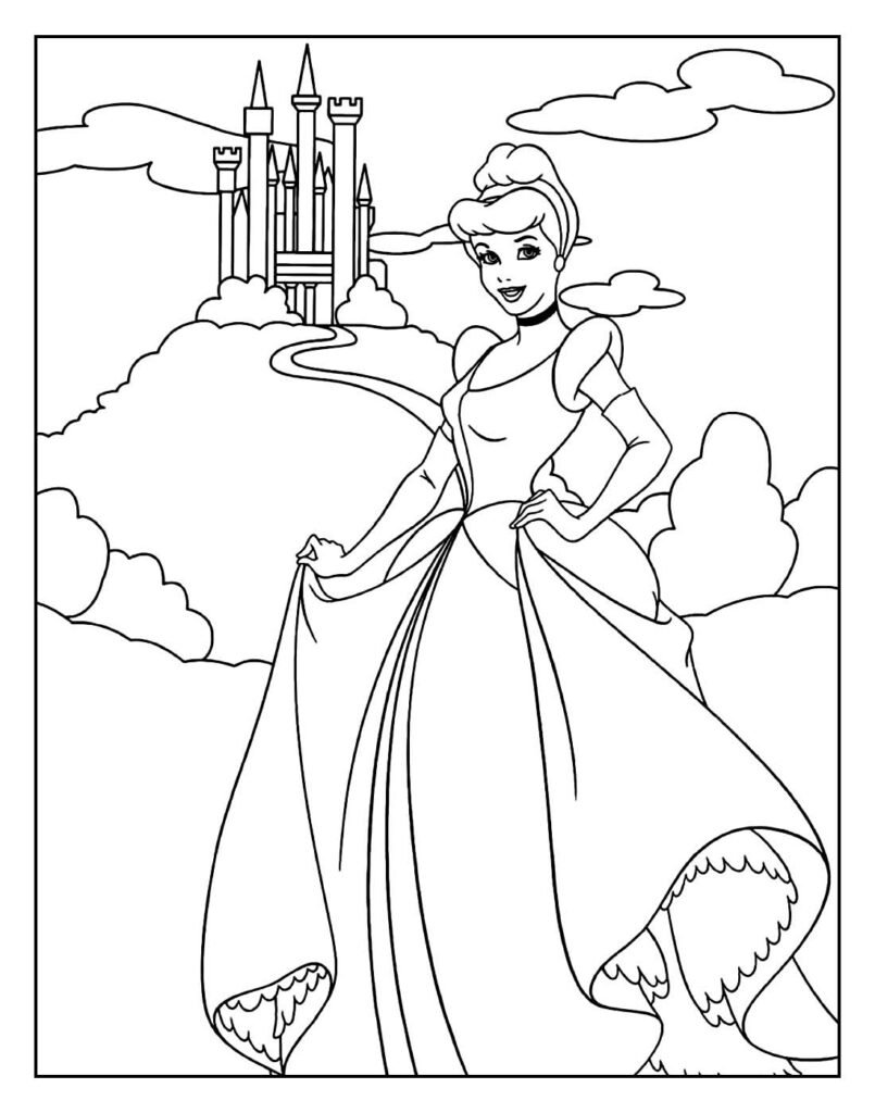 desenhos para colorir de cinderella 3