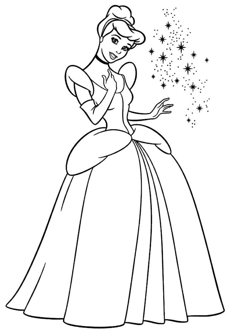 +100 Desenhos da Cinderela para Colorir e Imprimir
