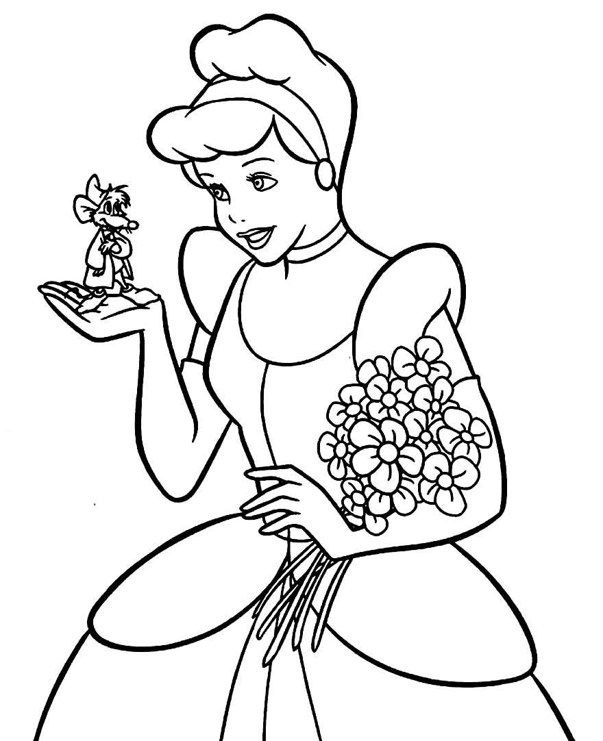 +100 Desenhos da Cinderela para Colorir e Imprimir