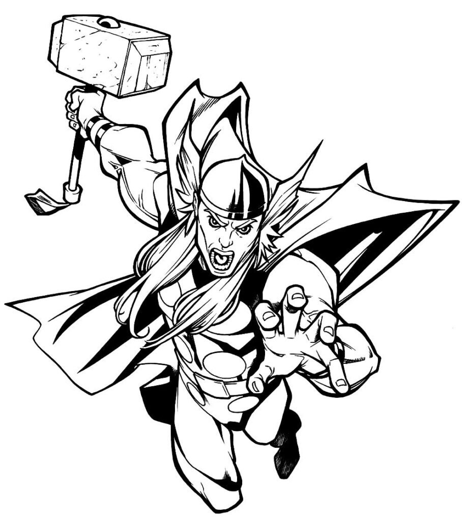 desenhos para colorir thor 16