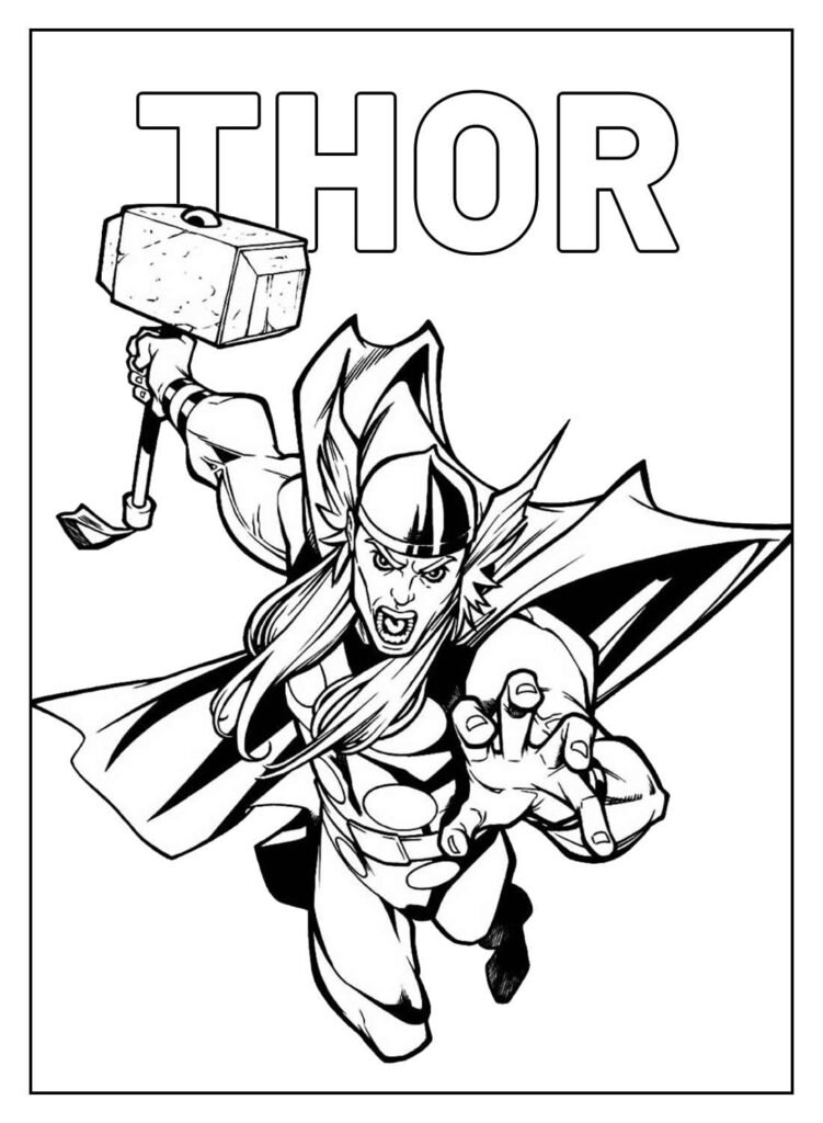 desenhos para colorir thor 23