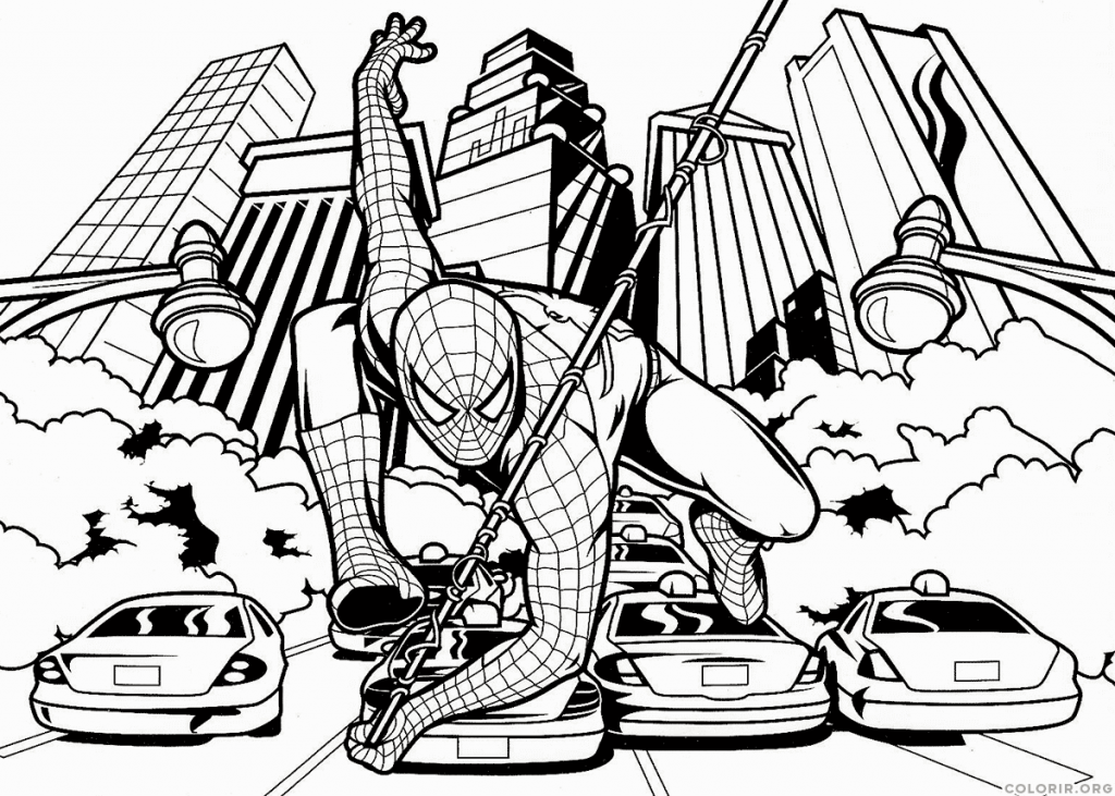 homem aranha para colorir e pintar