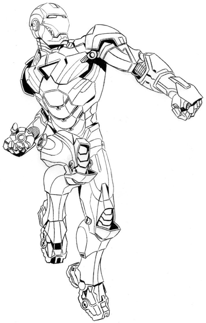 Homem de Ferro para Colorir e Imprimir - Muito Fácil - Colorir e Pintar