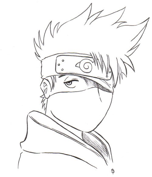 Kakashi para Colorir e Imprimir - Muito Fácil - Colorir e Pintar