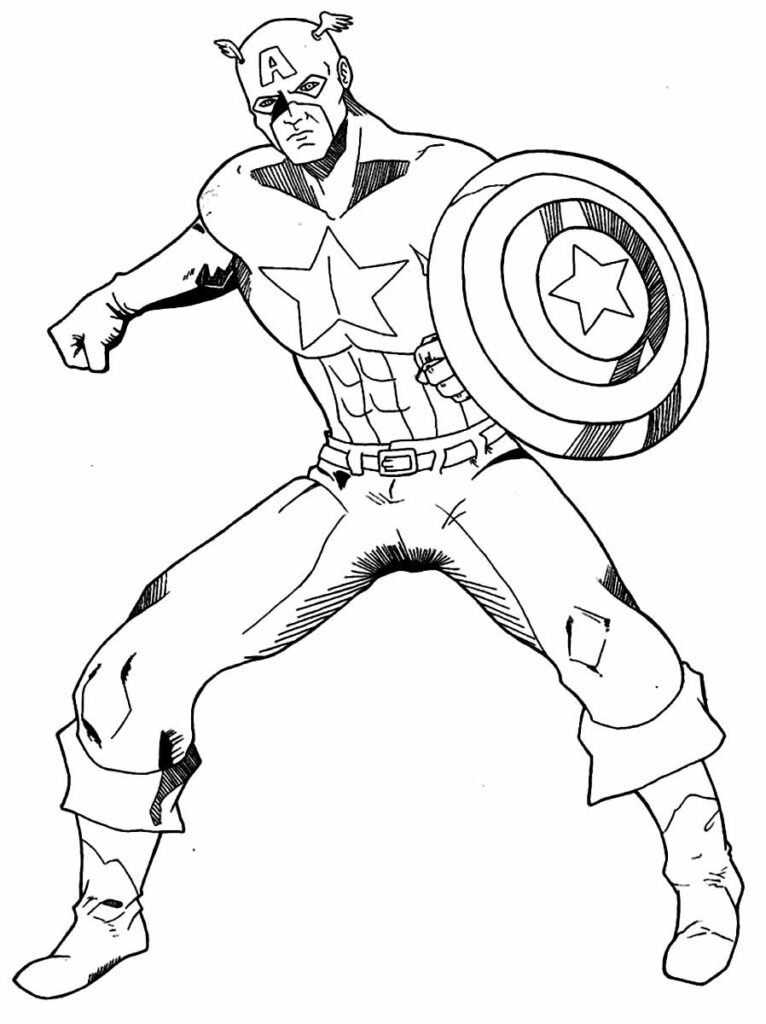 lindo desenho para colorir de capitao america 11