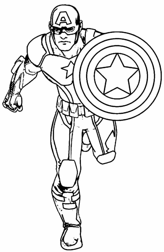 lindo desenho para colorir de capitao america 19