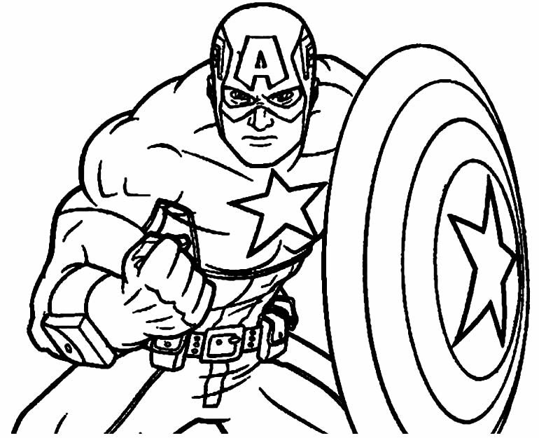 lindo desenho para colorir de capitao america 2