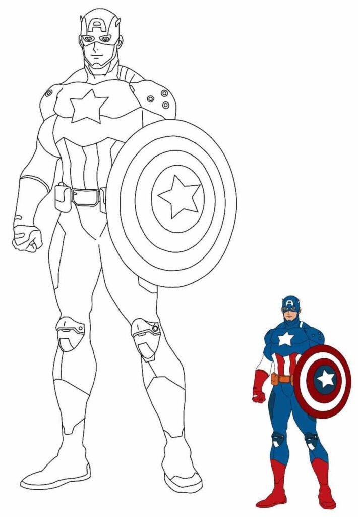 lindo desenho para colorir de capitao america 20