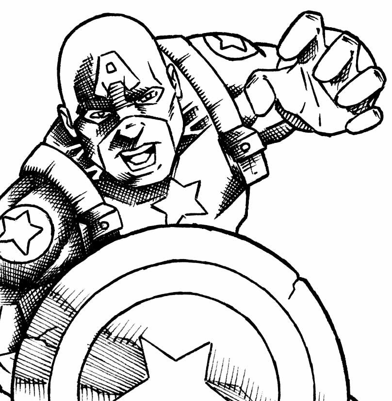 lindo desenho para colorir de capitao america 4