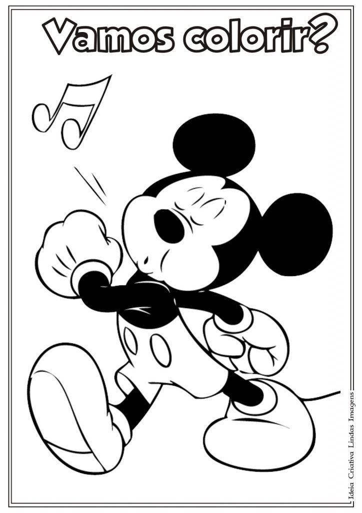 mickey para colorir e pintar