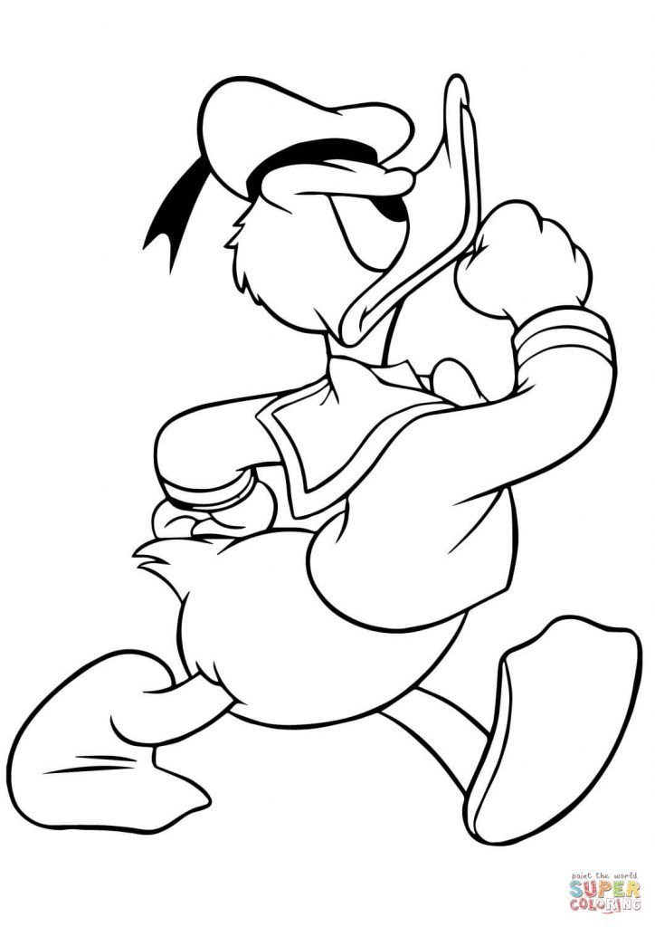 pato donald para colorir e pintar