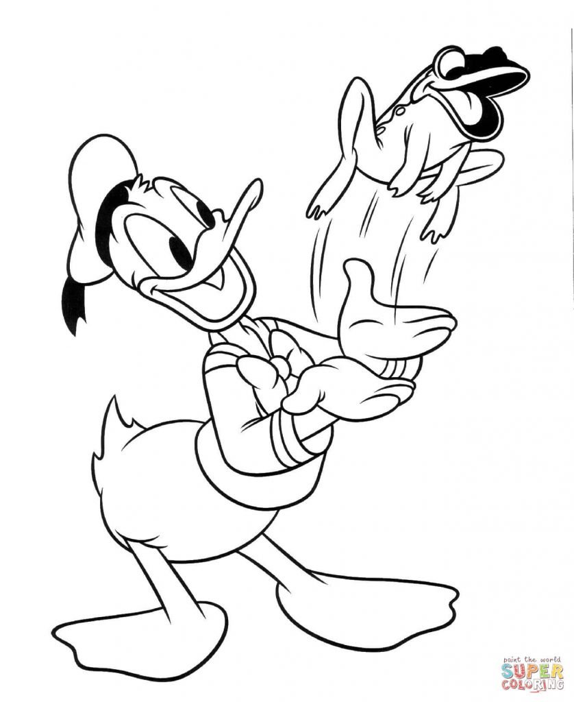 pato donald para colorir e pintar