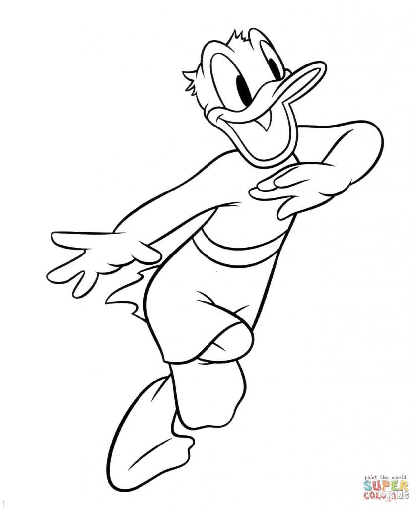 pato donald para colorir e pintar