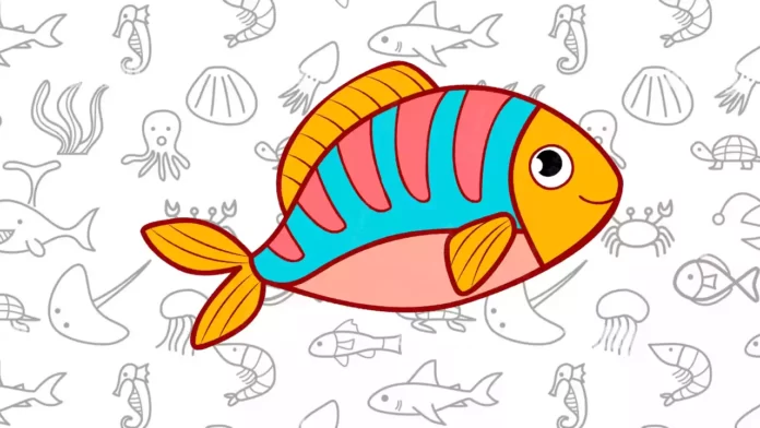peixes para colorir