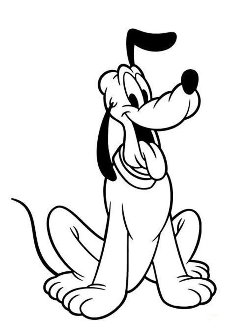 Pluto para Colorir e Imprimir - Muito Fácil - Colorir e Pintar