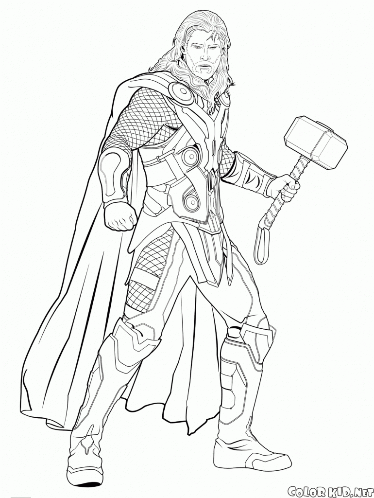 thor para colorir e pintar