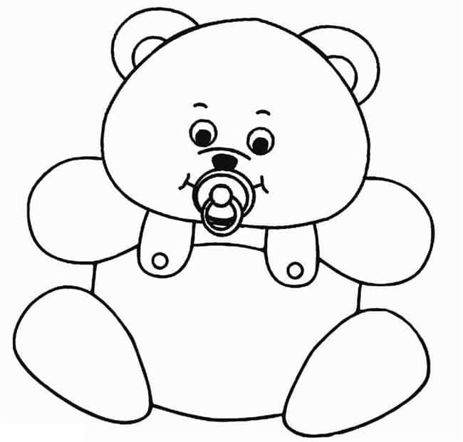 tranh to mau gau teddy be nho